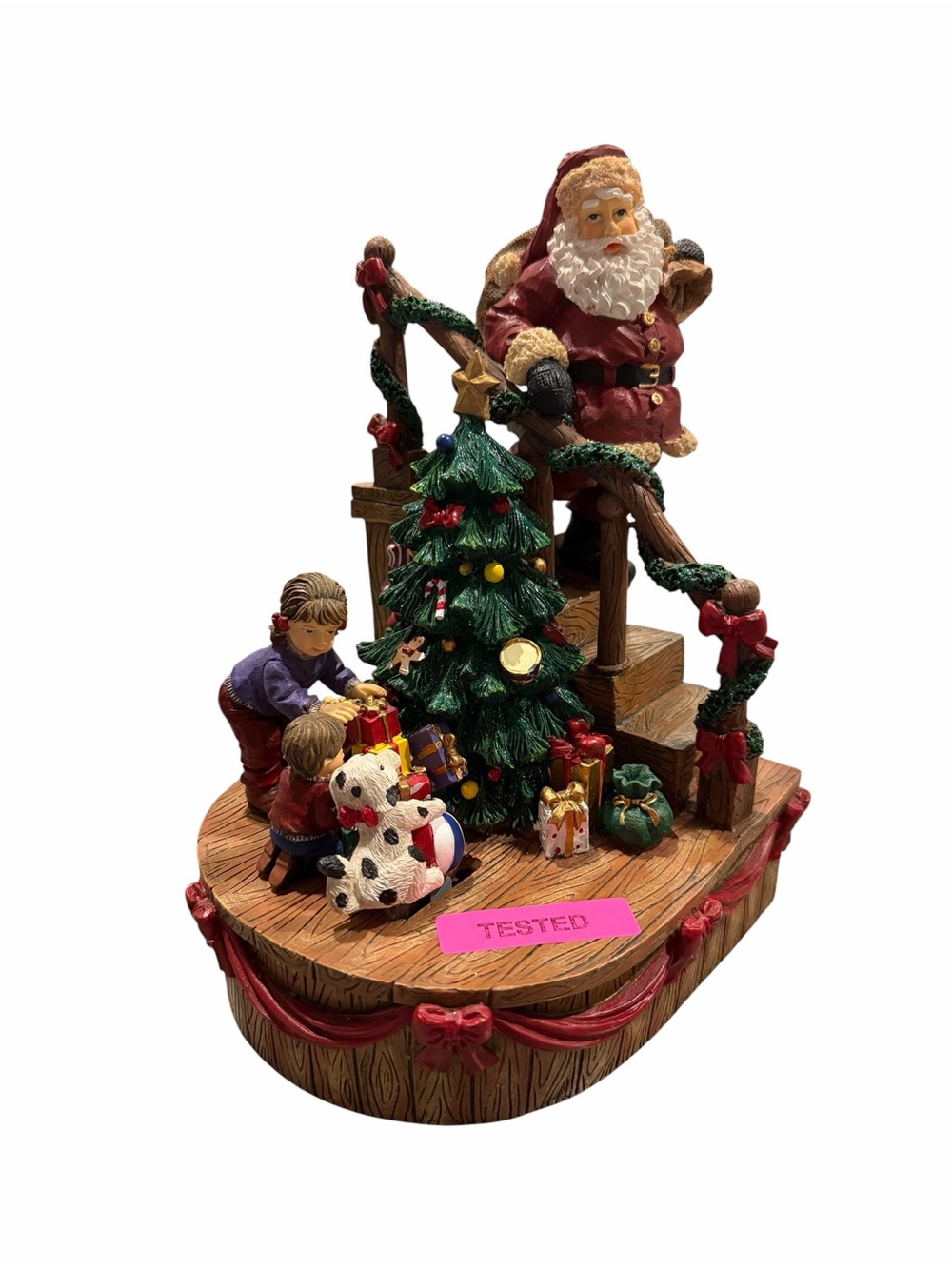 VINTAGE SAN FRANCISCO Music Box ANIMATED & MUSICAL SANTA TREE - TESTED